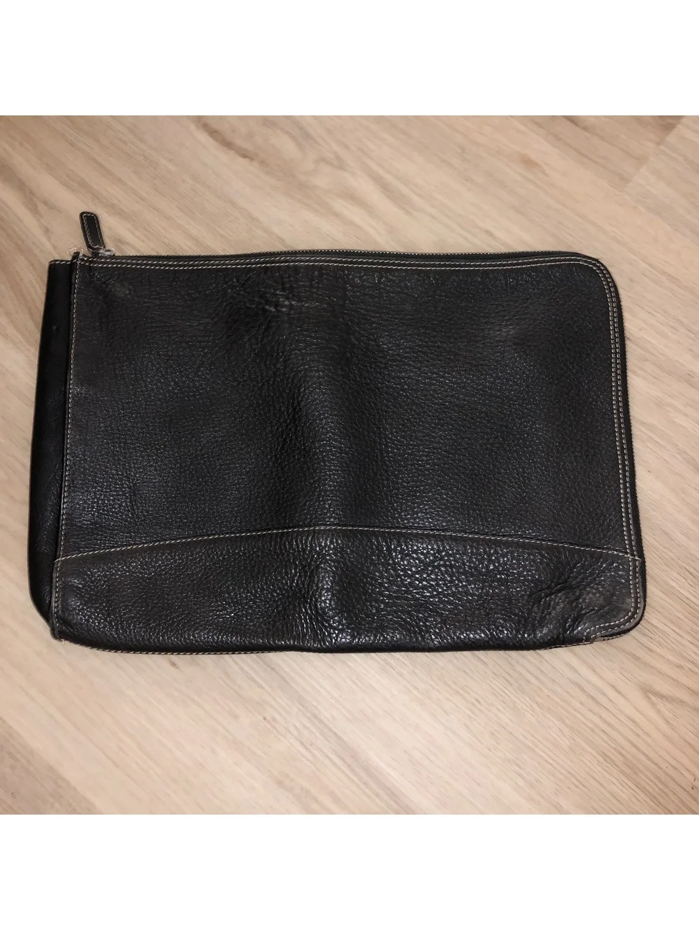 LEVENGER BOMBER JACKET PEBBLED LEATHER BRIEFOLIO DOCUMENT LAPTOP CASE BAG BROWN